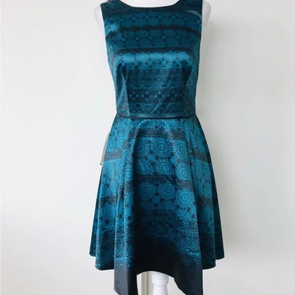 The Limited Blue and Black Patterned Mini Dress - Picture 5 of 12